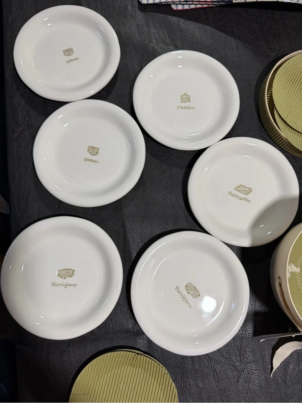 Williams Sonoma Cream Appetizer Plates Gift Box with six plates.
